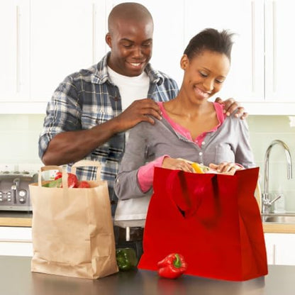 50pcs Reusable Grocery Bags with Handles Non Woven Shopping Tote Bags Bulk