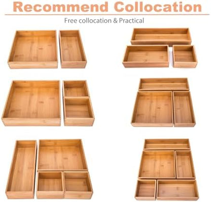 Bamboo Wardrobe Clothes Jewellery Organizer Box Square Oragnizer Boxes Wooden Snack Nut Storage Boxes, Bamboo 8"*8"