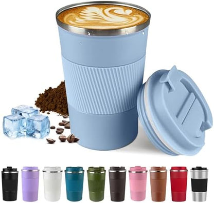Vacuum Insulated Stainless Steel Travel Coffee Mug,Leak Proof Cup with Lid