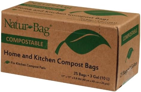 Small Food Waste Compostable Bags - 3 Gallon, 25 Bags - for Food Scraps