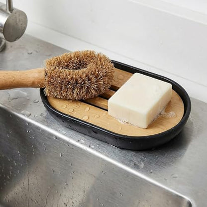 Bamboo Soap Holder Wooden Dish Bar Tray for Shower Sink Bathroom Self Draining Soap Stand Holders Dishes of Soaps Saver for Homemade Soaps