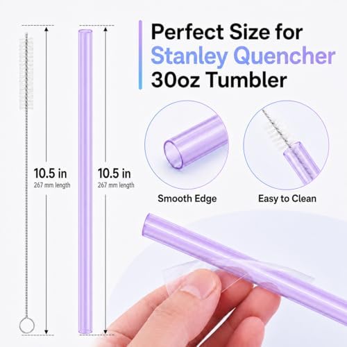 Joshey Replacement Straws for Stanley Quencher 30oz Tumbler, 6 Pack