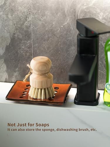 Bar Soap Holder Shower, Ceramic Bathroom Soap Dish with Drainage