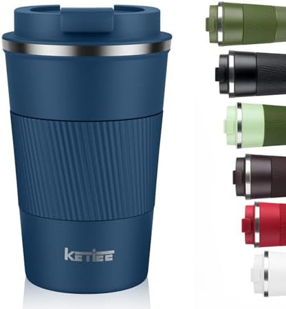 KETIEE Travel Mug 12oz, Insulated Coffee Mug with Leakproof Lid