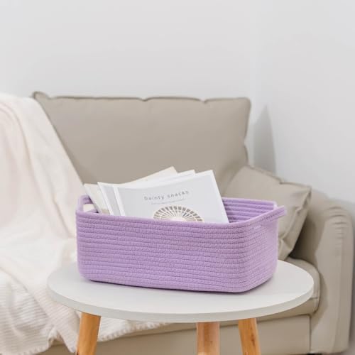 CubesLand Cube Storage Organizer Basket Bin, Cotton Rope Shelves Basket