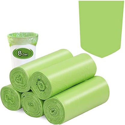 8 Gallon Trash Bags, Inwaysin Garbage Bags Compatible with Simple Human H Trash Can, Compostable 6-9 Gal 30L ( Clear Green, 100 Count (Pack of 1))