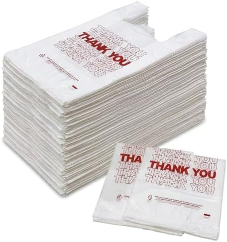 TashiBox 300Ct Plastic Bags，thank you bags,Shopping bags