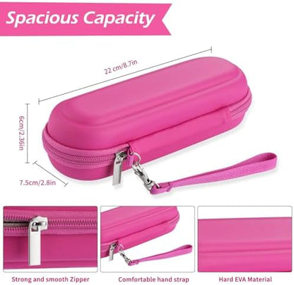 Toothbrush Travel Case for Oral B/Oral-B Pro 1000 1500 5000 7000 & Philips Sonicare 4100 1100 5300 5100 6100/iO Electric Toothbrush, Hard Protective Storage Bag (Pink case with toothbrush cap)