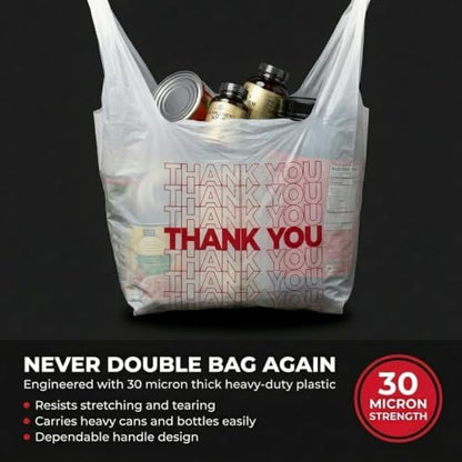 TashiBox 100 Ct Plastic bags, Shopping Bags, Thank You Bags