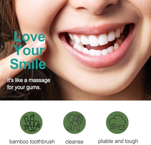Extra Soft Bamboo Toothbrush,Natural Soft Toothbrushes for Adults,Micro Nano10000 Bristles Toothbrushes for Sensitive Gum,Fully Biodegradable,4 Pack