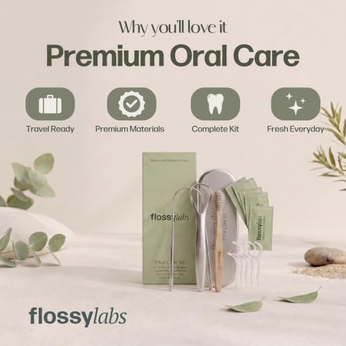 Travel Dental Kit with Tongue Scraper Bamboo Toothbrush