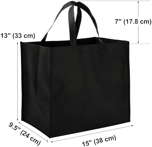 Tosnail 12 Pack Reusable Grocery Bags with Handles, Black, Blue, Green