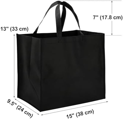 Tosnail 12 Pack Reusable Grocery Bags with Handles, Black, Blue, Green
