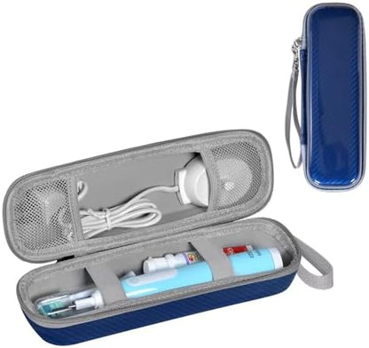 Toothbrush Travel Case for Oral B/Oral-B Pro 1000 1500 5000 7000 7500 6000 9600/ Phlips Sonicare 4100 5100 1100 6100 5300 Electric Toothbrush, Portable Hard Protective Storage Bag (Blue)