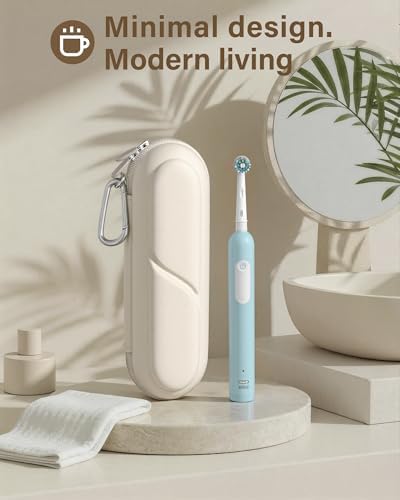ProCase Toothbrush Travel Case for Oral-B/Oral-B Pro 1000 1500 5000 7000 7500 6000 9600/Philips Sonicare 4100 5100 1100 6100 5300 Oral-B iO Electric Toothbrush Portable Hard Container -Beige