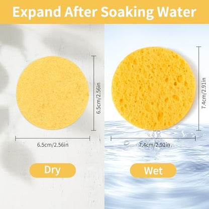 100-Count Compressed Facial Sponges, Yellow