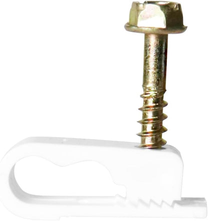 Skywalker Dual Cable Flexible Screw Clips (Pack of 100 / White)