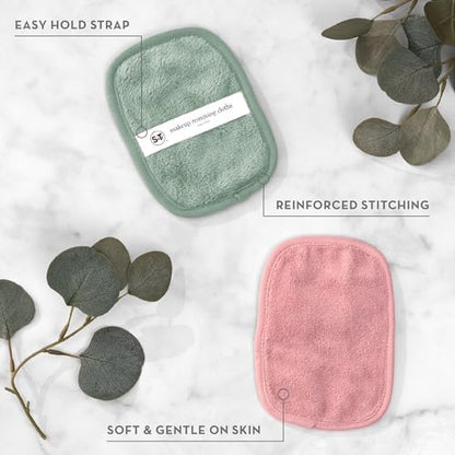 S&T INC. Makeup Remove Wipes, 7 Pack + Bag, 4.5" x 6.5", Assorted Colors