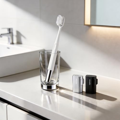 Aluminum Toothbrush Cover Cap with 2 Manual Soft Bristle Toothbrushes