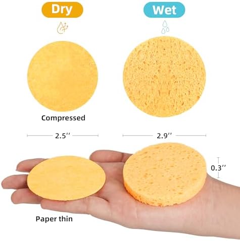 120-Count Compressed Facial sponges for Daily Facial Cleaning