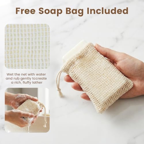 2 Pack Self Draining Bamboo Soap Holder Slotted Soap Dish (Acacia Style)