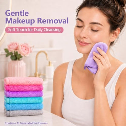 Sukh Makeup Remover Cloth - 7PCS Reusable Makeup Remover Pads, Microfiber