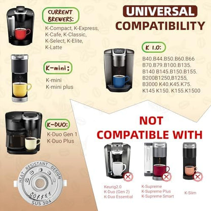 6 Pack Reusable K Cups Coffee Pods for Keurig 1.0