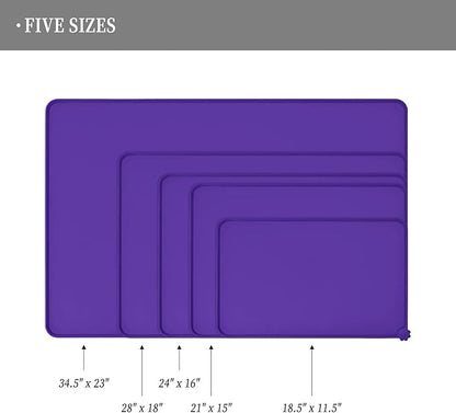 Reopet Waterproof Pet Feeding Mat with High Raised Edges, Heavier and Thicker Placemats for Cat Dog Water Bowl with BPA Free, Dogs Cats Food Mats for Messy Drinkers to Prevent Spill and Protect Floors