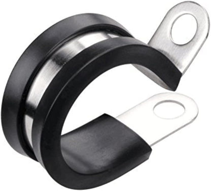 LOKMAN 20 Pack 1-3/4 Inch Stainless Steel Cable Clamp, Rubber Cushioned Insulated Clamp, Conduit Wire Holder Strap Clips for Tube, Pipe or Wire Cord Installation