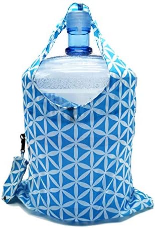 HOLYLUCK Reusable Grocery Bags,Heavy Duty Foldable Shopping Tote Bag (Standard, 3 Blue Geometric Flowers)