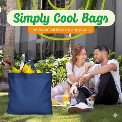 Simply Cool 200 Pack Reusable Grocery Bags, Large Tote Bags Bulk, Navy Blue