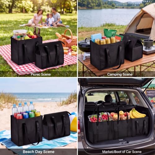 Paterr 4 Pcs Insulated Grocery Bags Reusable, with Zipper
