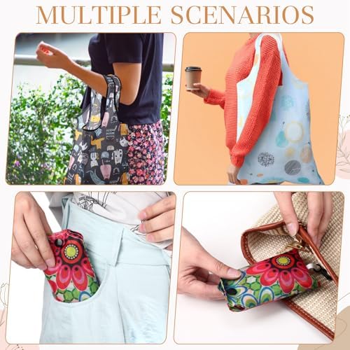 Paterr 46 Pcs Foldable Reusable Grocery Bags Bulk Machine Washable Waterproof Shopping Bags Packable Grocery Tote Pouches
