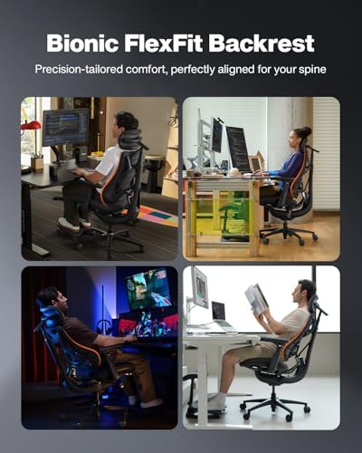 LiberNovo Omni PRO Dynamic Ergonomic Office Chair, Built-in Fan, 48cm