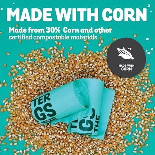 MyEcoWorld® Compostable Kitchen Waste Bags - 25 Count - 100% Certified Compostable - 3 Gallon - Super Strong - Leak Proof - Unscented - Easy to Open