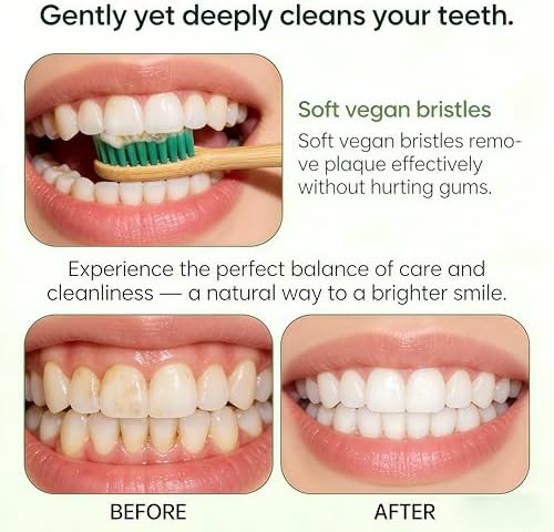 Gufiky Bamboo Toothbrushes Soft Bristles 6 Pack - Natural Wooden Toothbrush for Adults, Eco Friendly & Plastic Free Toothbrush with Cone Handle, Biodegradable & Non Toxic Tooth Brush Set