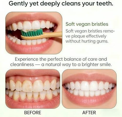 Gufiky Bamboo Toothbrushes Soft Bristles 6 Pack - Natural Wooden Toothbrush for Adults, Eco Friendly & Plastic Free Toothbrush with Cone Handle, Biodegradable & Non Toxic Tooth Brush Set