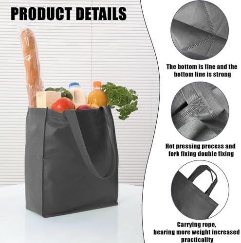 50pcs Reusable Grocery Bags with Handles Non Woven Shopping Tote Bags Bulk
