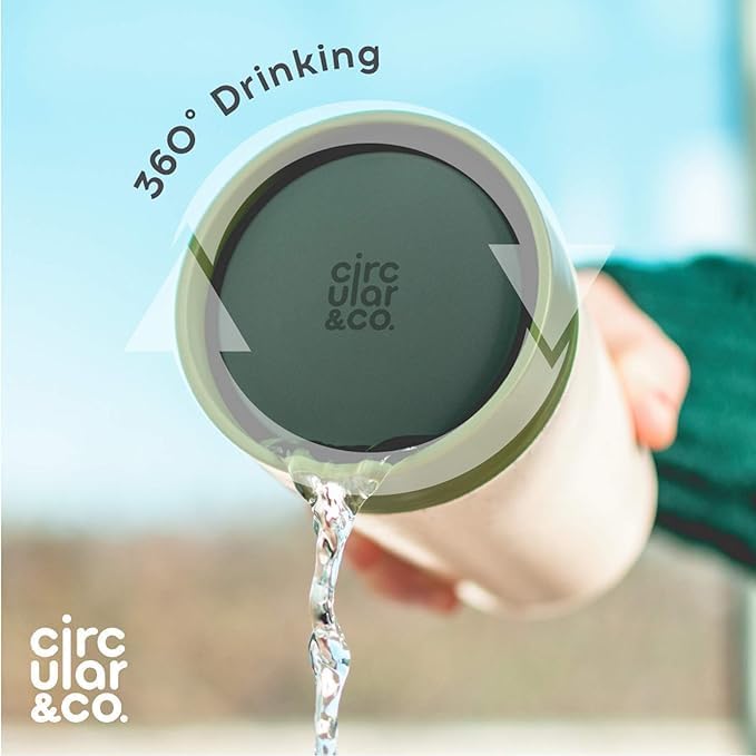 Circular and Co Leakproof Reusable Coffee Cup 12oz/340ml - The World's First Travel Mug Made from Recycled Coffee Cups, 100% Leak-Proof, Sustainable & Insulated (Black & Giggle Pink)