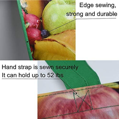 FENELY 6 Pack Reusable Grocery Bags for Shopping, Foldable Large Tote Bags Heavy Duty, Eco-Friendly Ripstop Waterproof