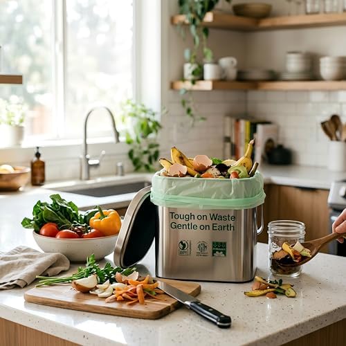 1.6 Gallon Compostable Bags, 220 Count, 6 Liter, Extra Thick