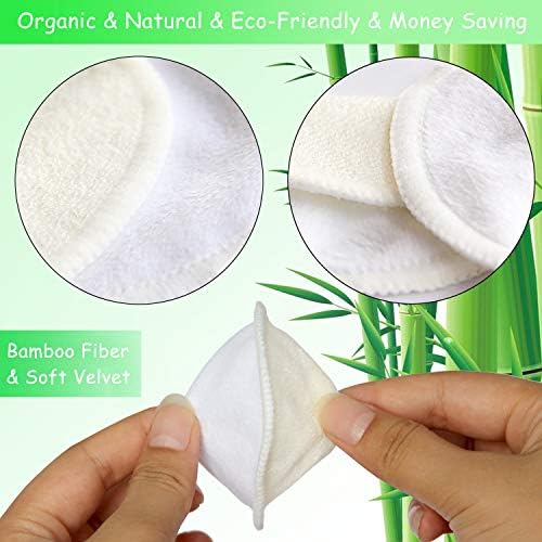 Pinowu Reusable Makeup Remover Pads (16pcs Pads + Carry Bag + Wash Bag), Washable Eco-Friendly Cotton Rounds Face Wipe for All Skin Types