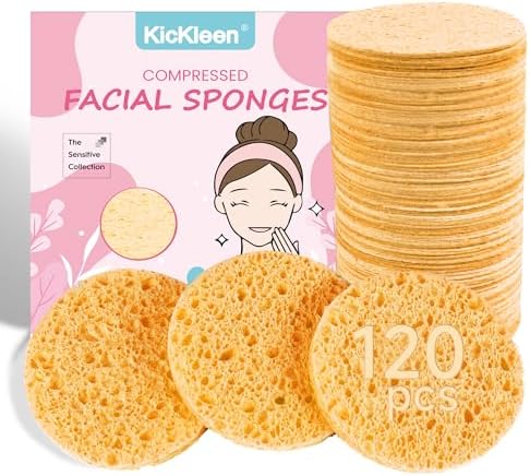 120-Count Compressed Facial sponges for Daily Facial Cleaning