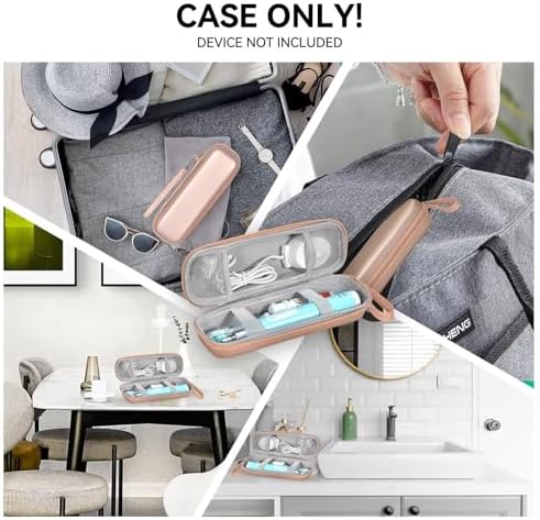 Toothbrush Travel Case for Oral B/Oral-B Pro 1000 1500 5000 7000 7500 6000 9600/ Phlips Sonicare 4100 5100 1100 6100 5300 Electric Toothbrush, Portable Hard Protective Storage Bag (Gold)