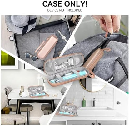 Toothbrush Travel Case for Oral B/Oral-B Pro 1000 1500 5000 7000 7500 6000 9600/ Phlips Sonicare 4100 5100 1100 6100 5300 Electric Toothbrush, Portable Hard Protective Storage Bag (Gold)