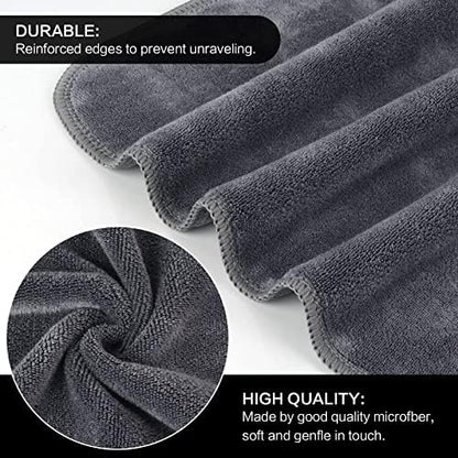Microfiber Facial Cloths Fast Drying Washcloth 12inch x 12inch Grey 20 pack