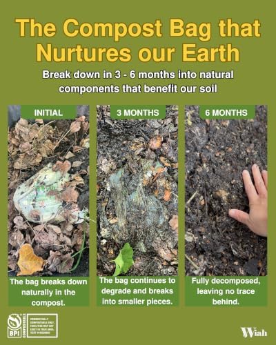 Small Compost Bags for Countertop Bin - Extra Strong Compostable 3 Gallon