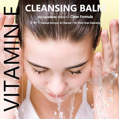 4 Pack Vitamin E Cleansing Balm (3oz) – Removes Waterproof Makeup & SPF