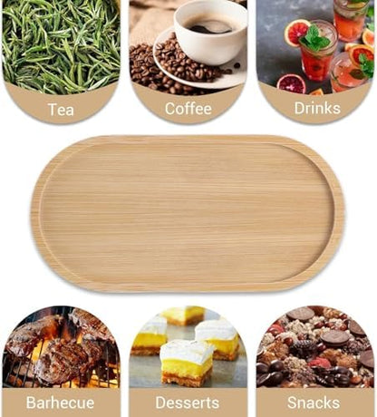 Bamboo Soap Tray, Bamboo Soap Dispenser for Bathroom CounterTop, Wooden Dish & Dispenser Tray Kitchen Holders, Dresser Jewelry Ring Dish, Holder Bathtub Organizer (Oval)