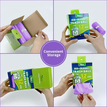 1.2 Gallon Bathroom Trash Bags Durable Tear-Resistant - 150Ct Unscented
